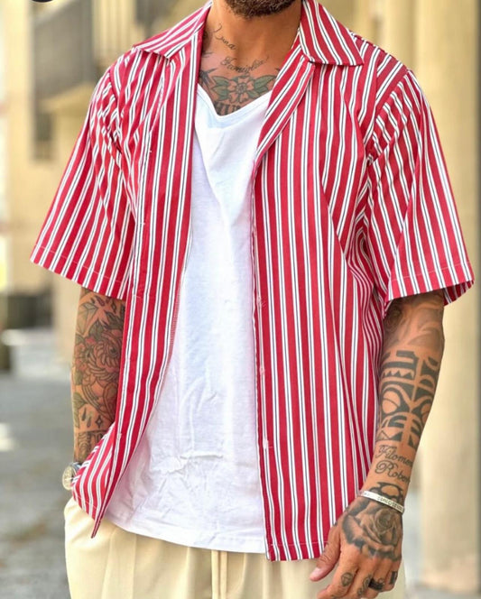 Camicia Righe rossa NJB