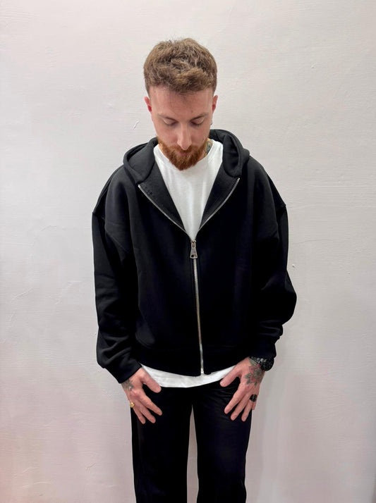 Felpa boxy fit con zip